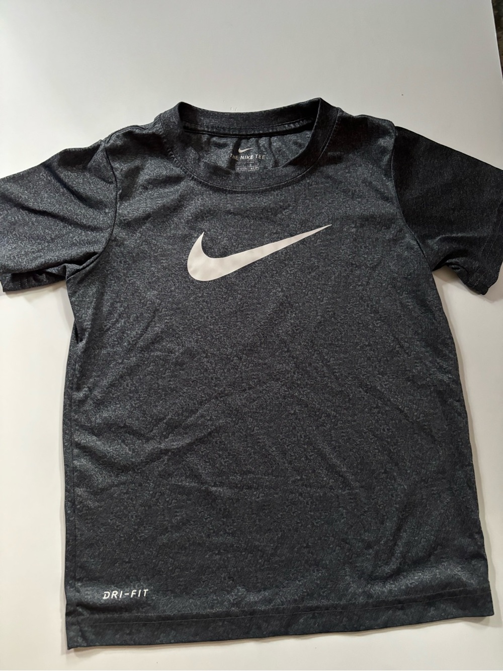 Nike Black & White Swoosh Kids Short Sleeve Tee